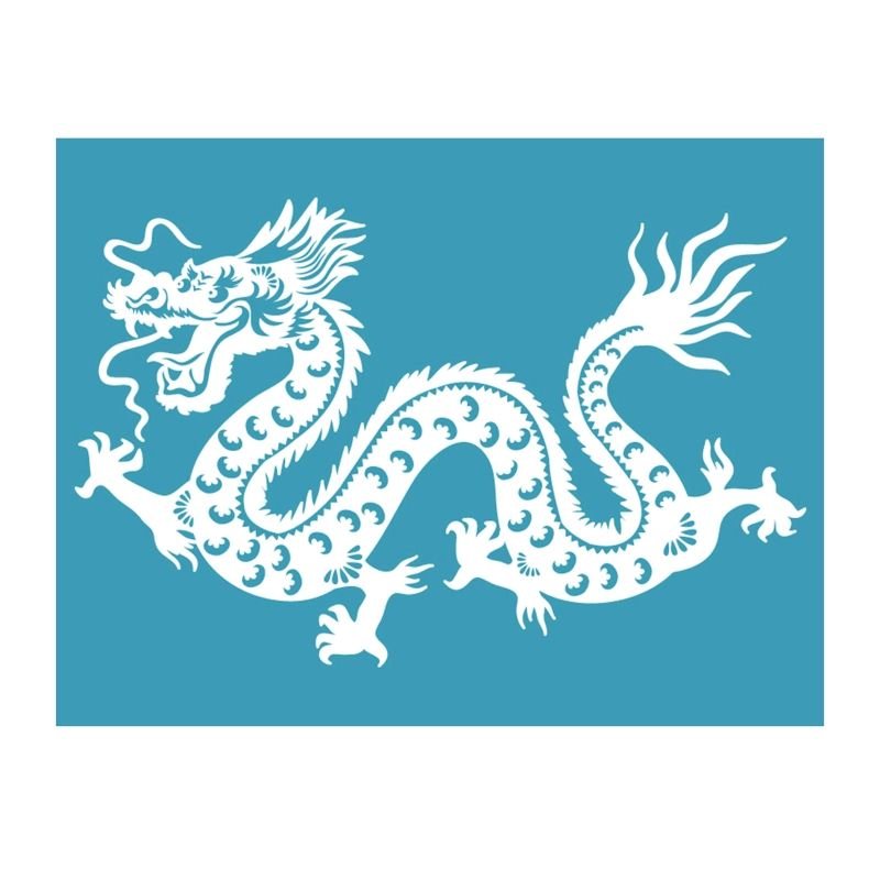 Трафарет дракона для футболки