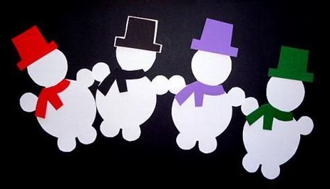 Бумажная гирлянда из снеговиков