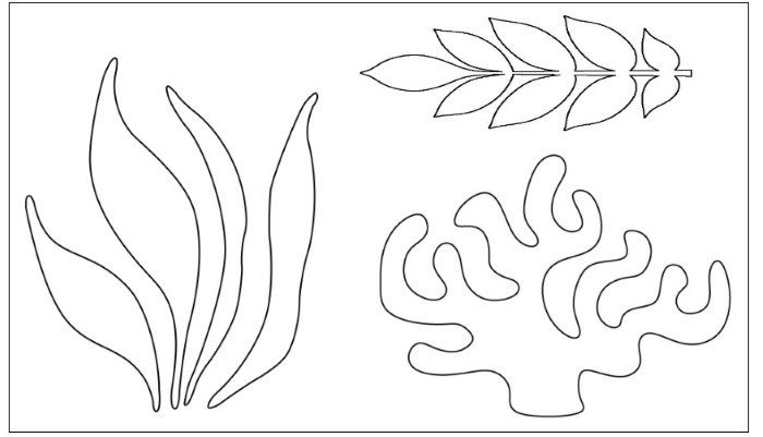 Трафарет морские водоросли