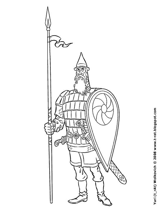 Богатыри. Раскраска