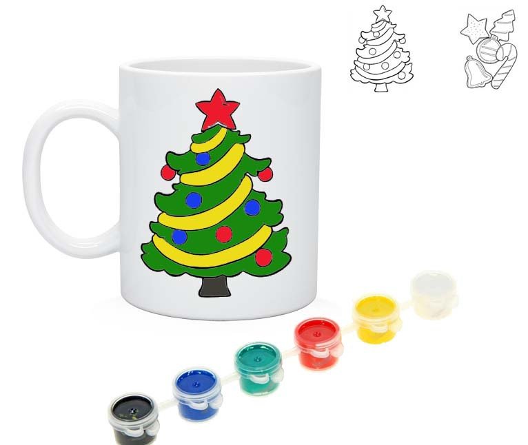 Новогодняя Кружка раскраска