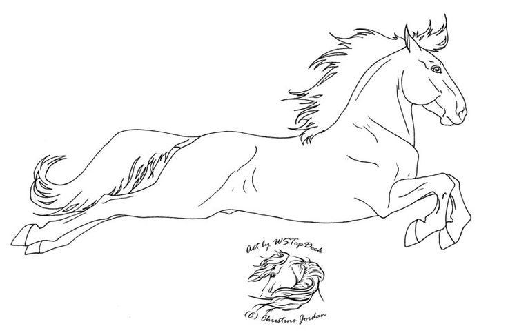 Лошадь рисунок раскраска