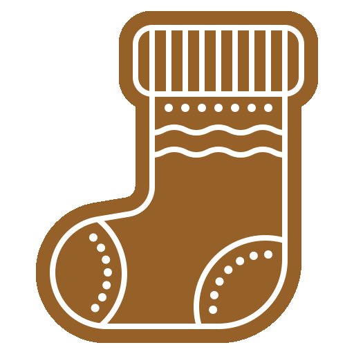 Трафарет новогодний носок для пряника