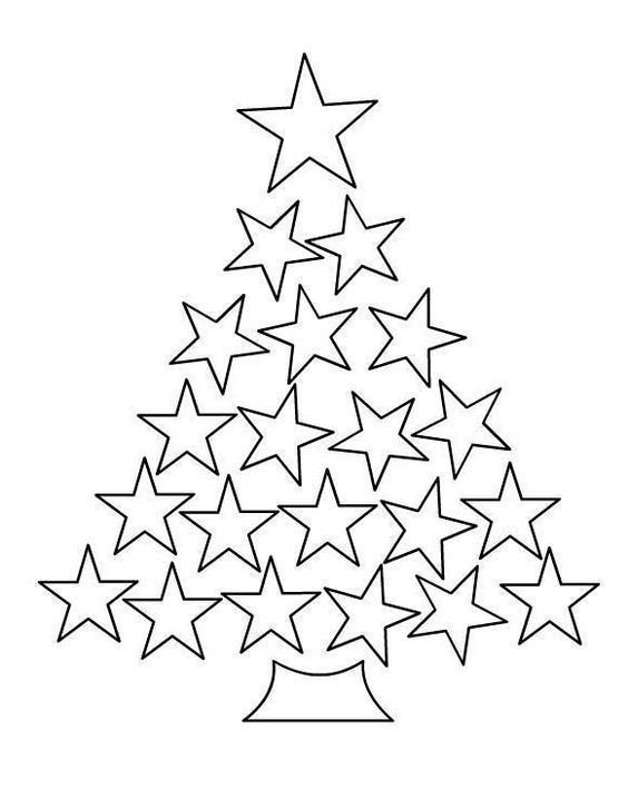 Трафарет елки для вырезания
