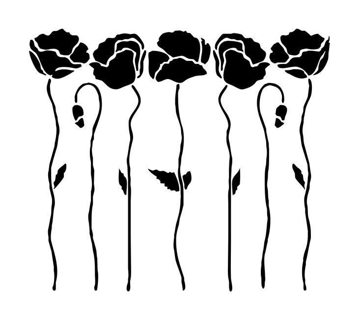 Цветы трафарет для рисования