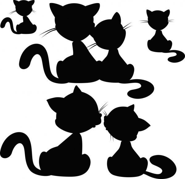 Силуэт сидящей кошки