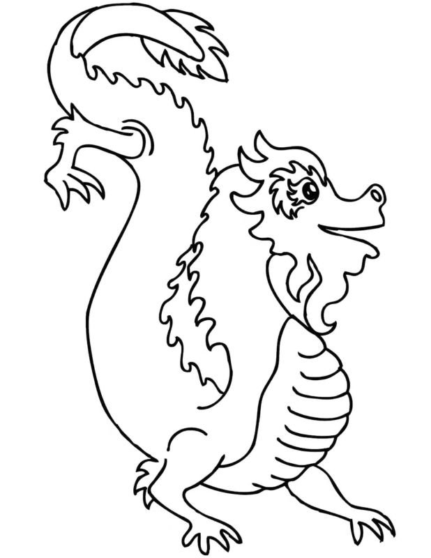 Китайский дракон трафарет