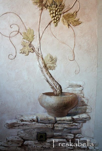 Виноградная лоза барельеф , фреска