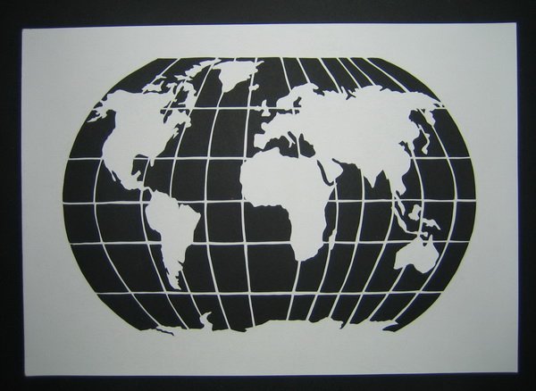 Контуры континентов для глобуса