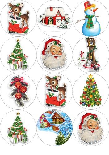 Сахарная печать новогодние для капкейков