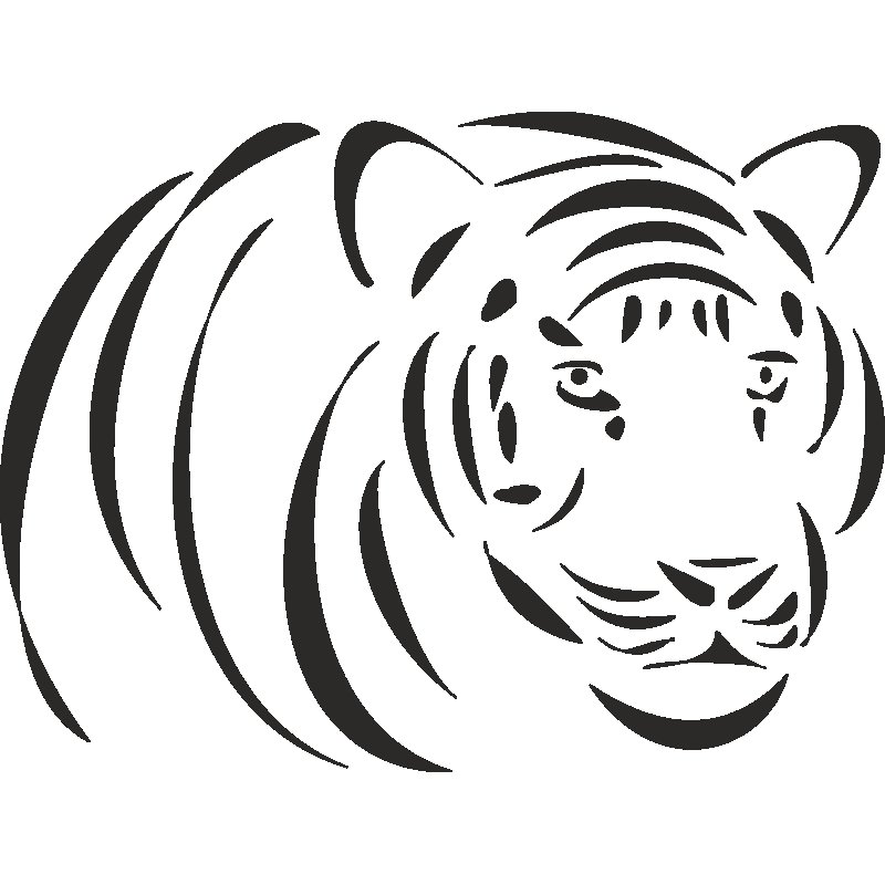 Тигр трафарет для вырезания