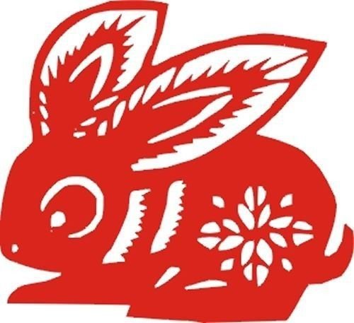 Вытынанка кролика на новый год