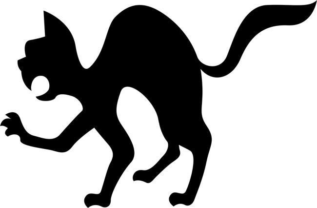 Трафарет кошки на Хэллоуин