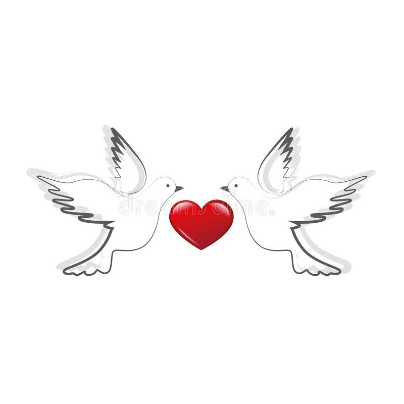 Два Голубка с сердечком