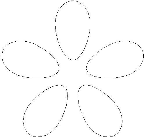 Трафарет лепестка цветка