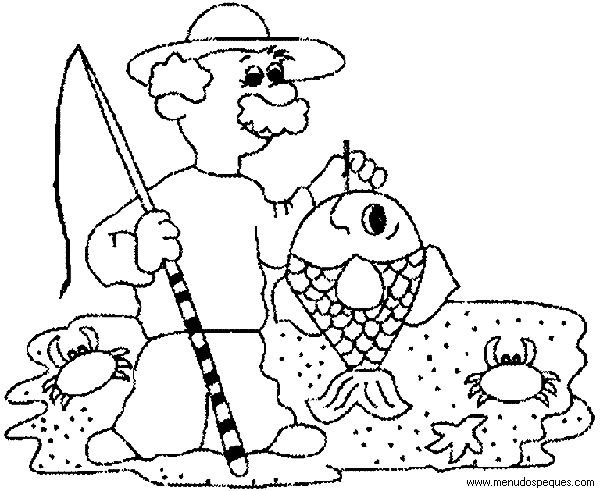 Раскраска Рыбак