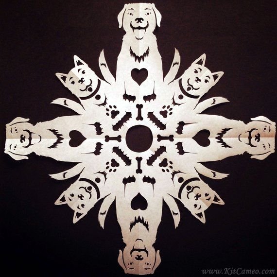 Шаблоны снежинок с животными