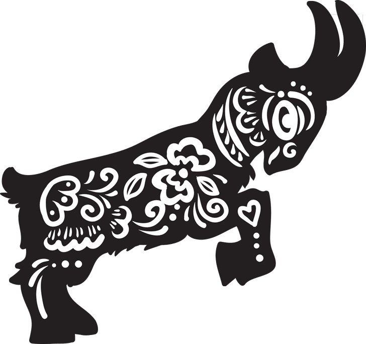 Силуэты животных с орнаментом