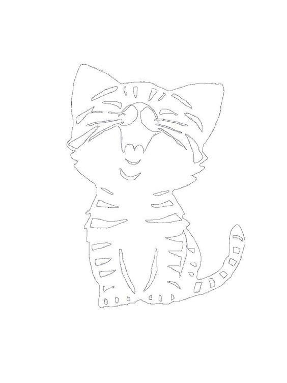 Трафарет кота на окно