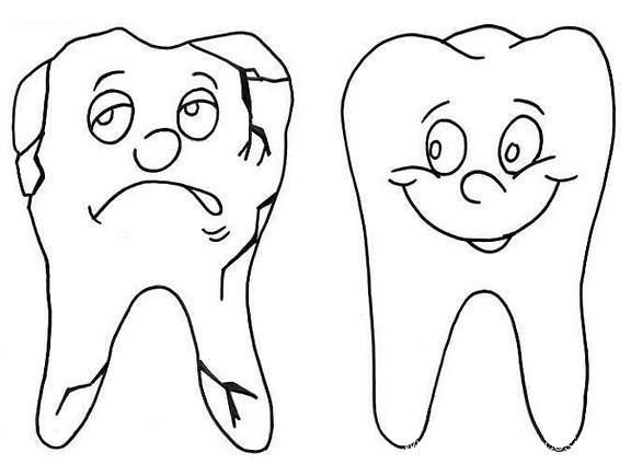 Трафарет зуба для детей