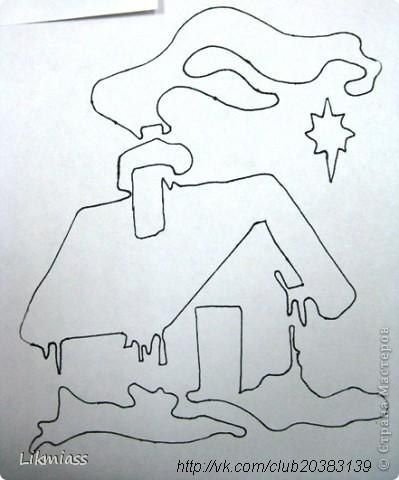 Домик из бумаги на окно