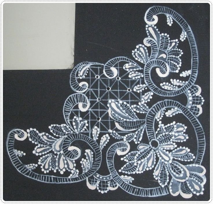 Точечная роспись кружева Ришелье