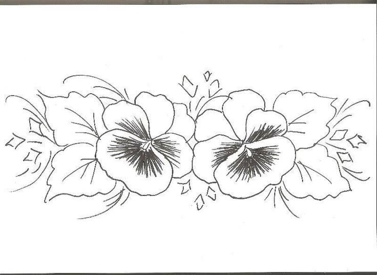 Трафарет для вышивки цветы