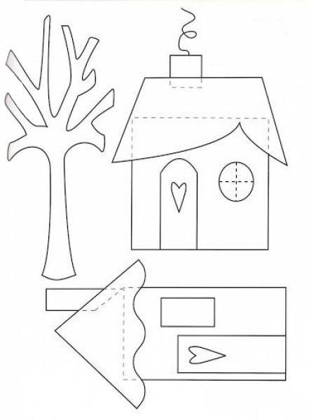 Дом шаблон для аппликации