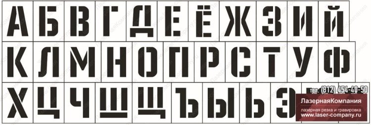 Трафарет букв и цифр