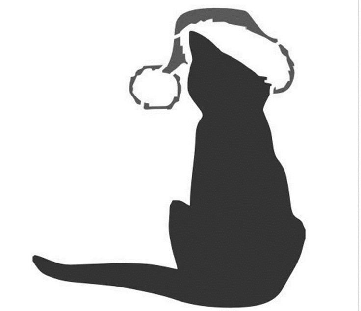 Новогодние трафареты кошки