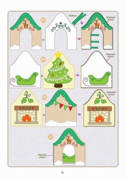 Новогодний домик своими руками шаблоны