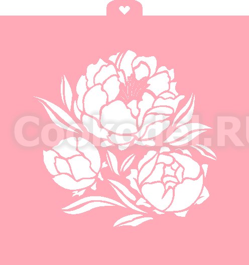 Трафареты цветов пион