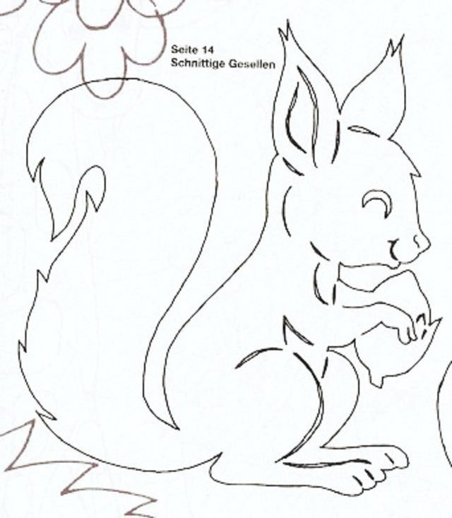 Белочка трафарет для вырезания