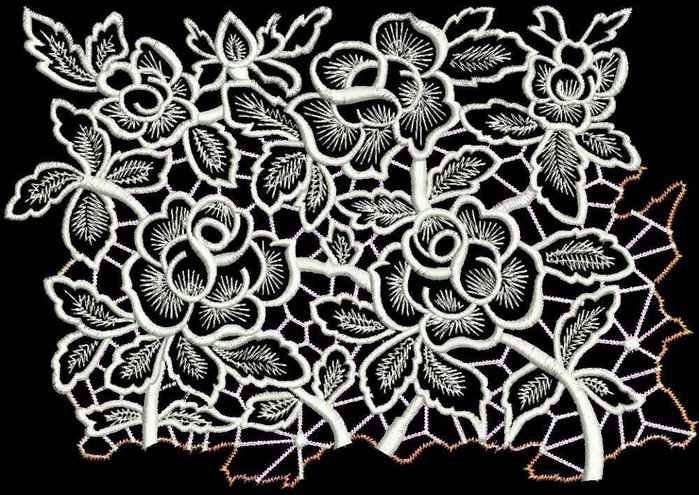 Имитация вышивки Ришелье точечная роспись