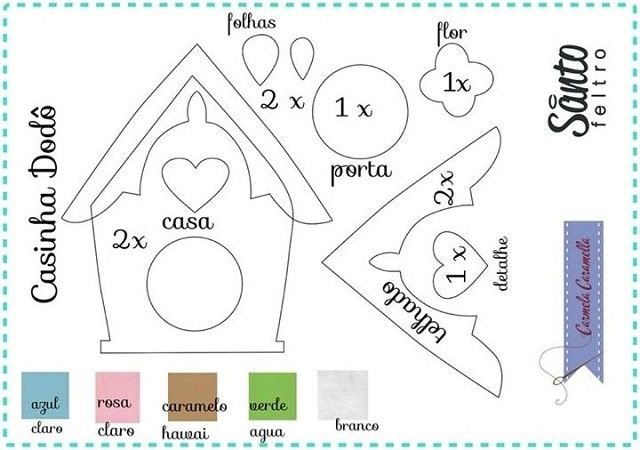 Домик с птичками из фетра