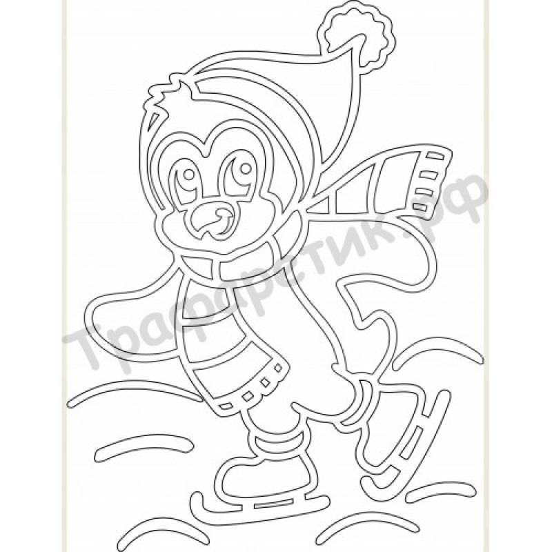 Пингвины трафареты на окна