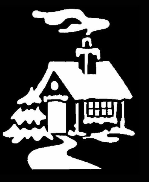 Трафареты на окна домики