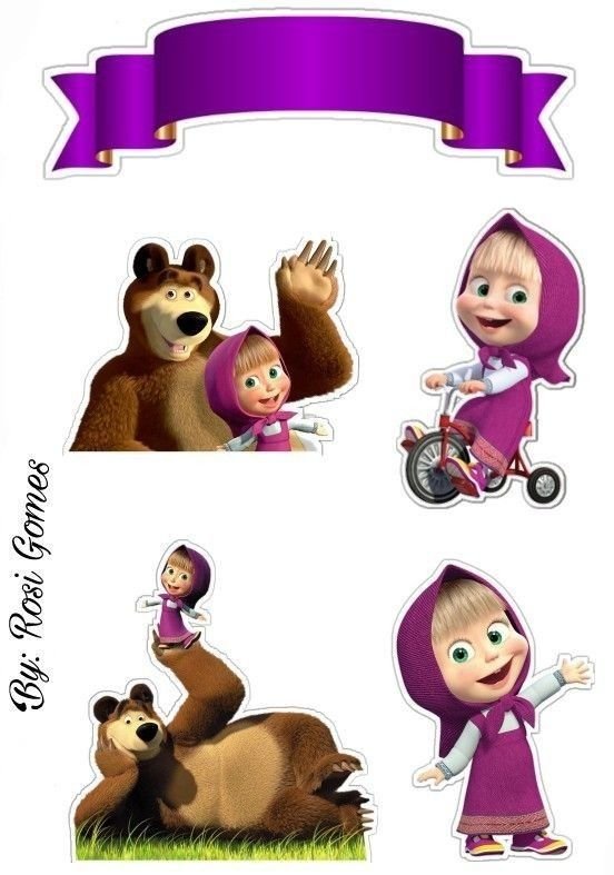 Маша и медведь для печати