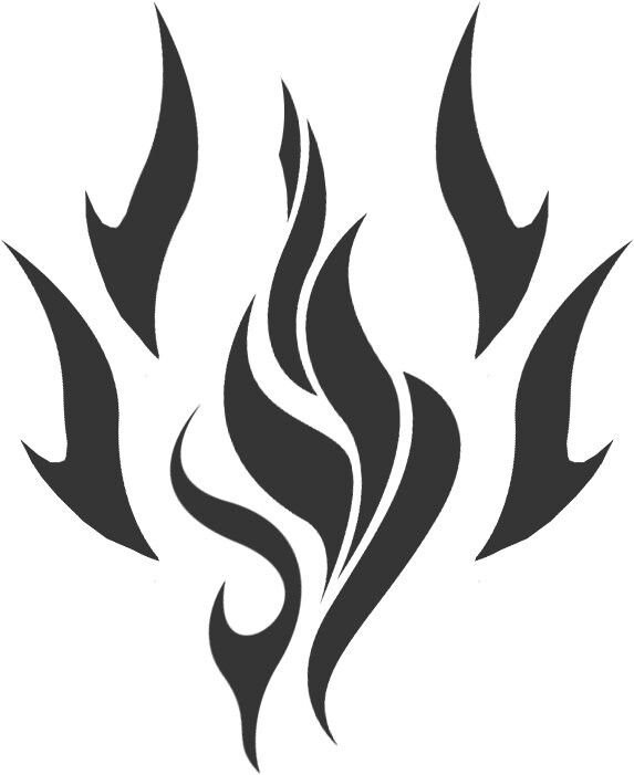 Языки пламени трафарет