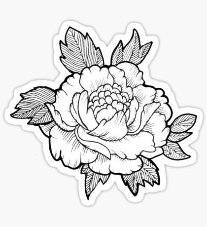 Контурные цветы тату