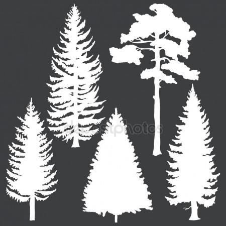 Трафарет сосны для вырезания