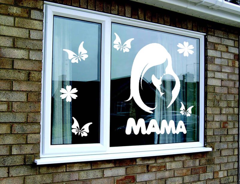Украшение окон к Дню матери