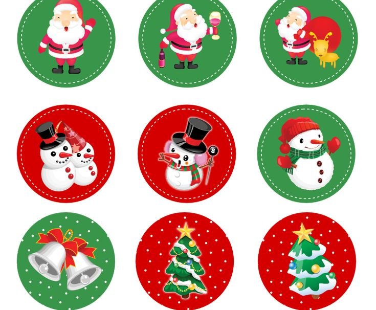 Новогодние наклейки для детей