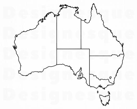 Контурная карта Австралии