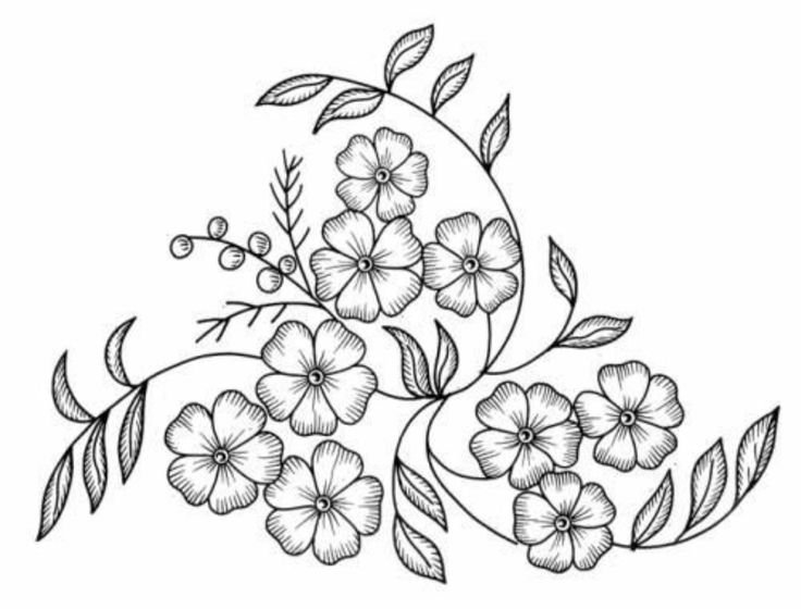 Узоры для вышивки гладью цветы