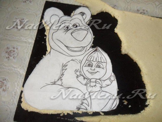 Трафарет мишки для торта