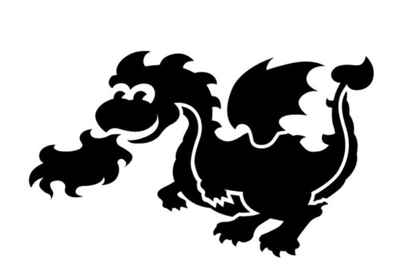 Дракон на новый год трафареты