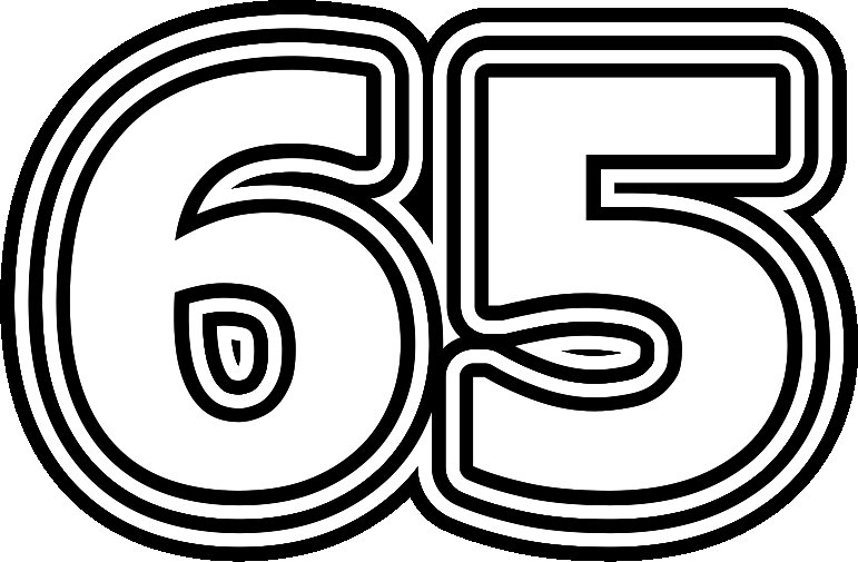 Трафарет 65 лет