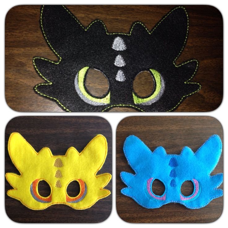Карнавальная маска дракон из фетра