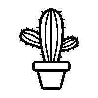 Кактус раскраска для малышей